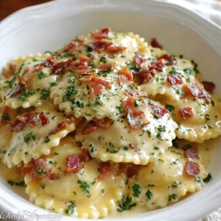 Olive Garden-Inspired Ravioli Carbonara Recipe