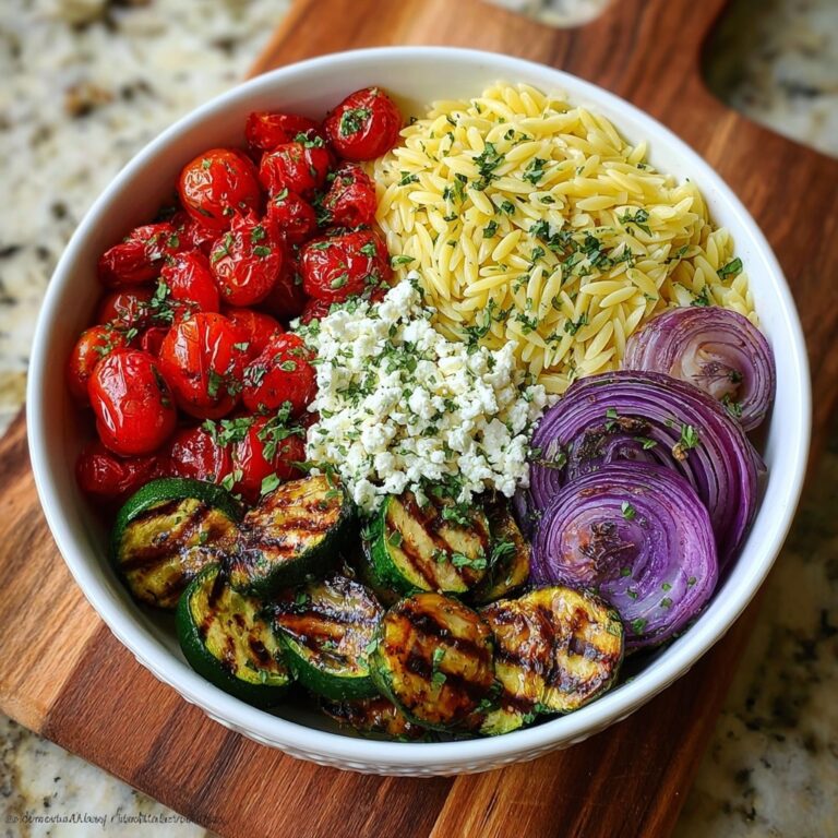 Orzo Bowl with Feta, Roasted Veggies & Herbed Dressing Recipe