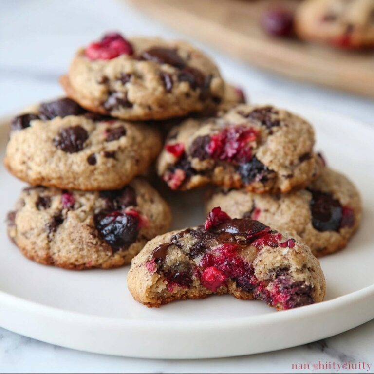 Brown Butter Oatmeal Cookies with Chocolate Chips and Raspberries Recipe