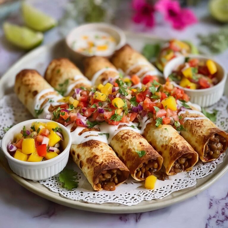 Crispy Lentil Taquitos with Raw Mango Salsa Recipe