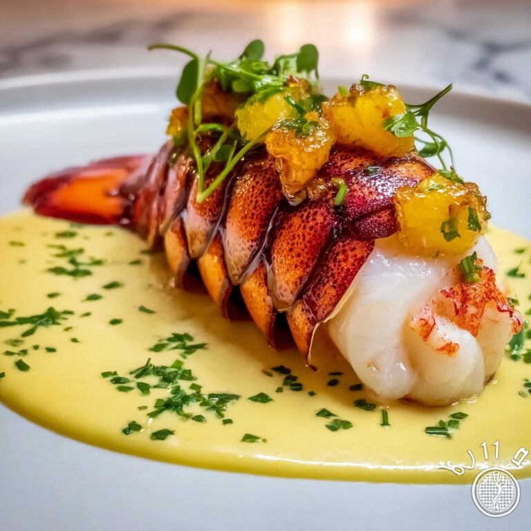 Butter-Poached Lobster Tail with Egg Emulsion Recipe