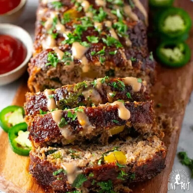 Smoky Jalapeño Popper Meatloaf with Creamy Ranch Drizzle Recipe