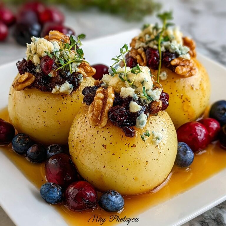 Baked Pears with Berries, Honey, Walnuts & Blue Cheese Recipe